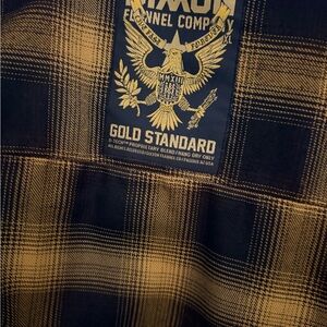 DIXXON Black and Gold Plaid Casual Button Down Shirt